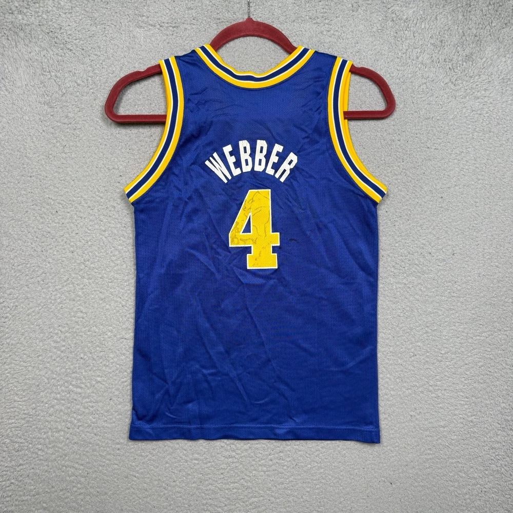 Kids Vintage 90s Champion Chris Webber Golden State Warriors Basketball Jersey - Picture 5 of 6